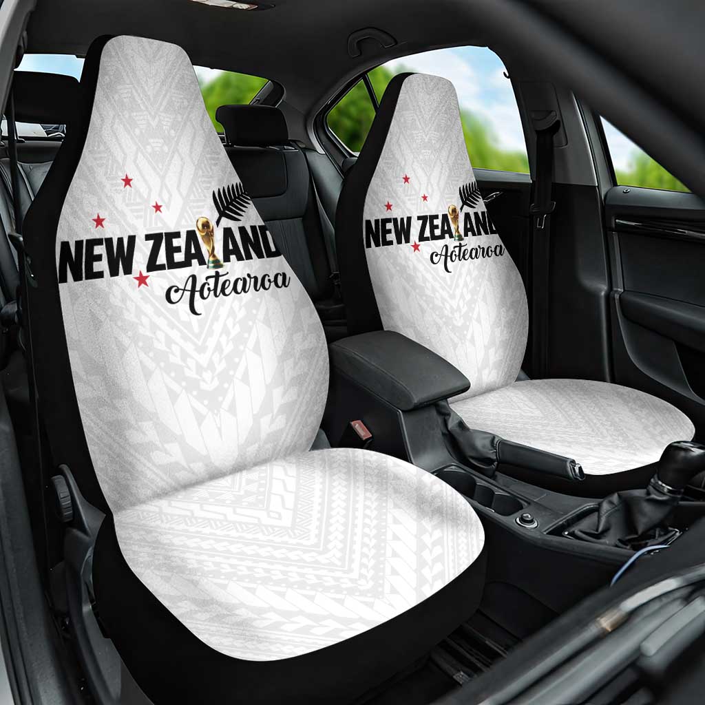 Football New Zealand Car Seat Cover Aotearoa United White Version - Aussie Hoodie