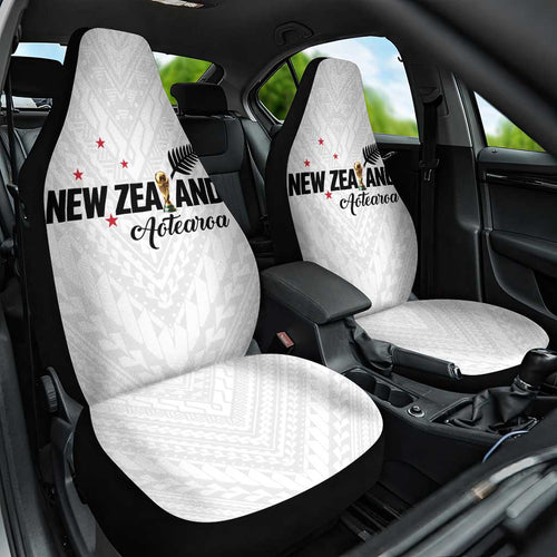 Football New Zealand Car Seat Cover Aotearoa United White Version - Aussie Hoodie