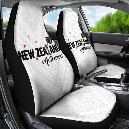 Football New Zealand Car Seat Cover Aotearoa United White Version - Aussie Hoodie