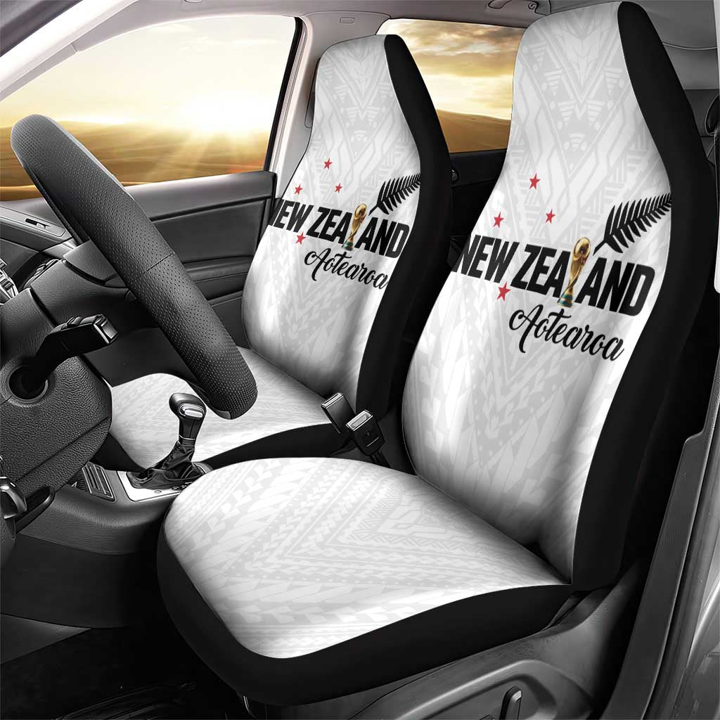 Football New Zealand Car Seat Cover Aotearoa United White Version - Aussie Hoodie