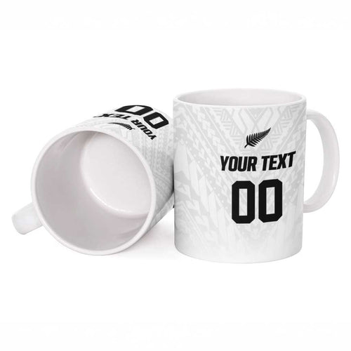 Custom Football New Zealand Ceramic Mug Aotearoa United White Version - Aussie Hoodie