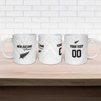 Custom Football New Zealand Ceramic Mug Aotearoa United White Version - Aussie Hoodie