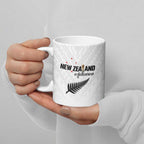 Custom Football New Zealand Ceramic Mug Aotearoa United White Version - Aussie Hoodie
