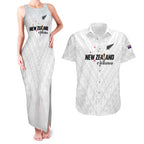 Custom Football New Zealand Couples Matching Tank Maxi Dress and Hawaiian Shirt Aotearoa United White Version - Aussie Hoodie