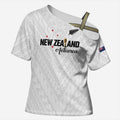 Custom Football New Zealand Cross Shoulder Shirt Aotearoa United White Version - Aussie Hoodie