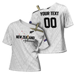 Custom Football New Zealand Cross Shoulder Shirt Aotearoa United White Version - Aussie Hoodie