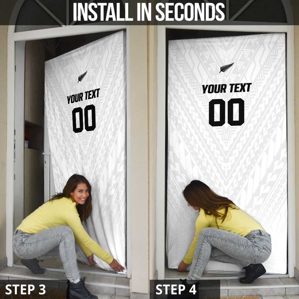 Custom Football New Zealand Door Cover Aotearoa United White Version - Aussie Hoodie