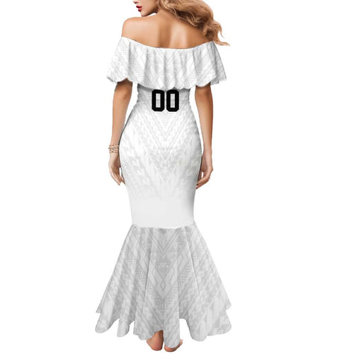 Custom Football New Zealand Family Matching Mermaid Dress and Hawaiian Shirt Aotearoa United White Version - Aussie Hoodie