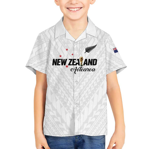 Custom Football New Zealand Family Matching Off Shoulder Maxi Dress and Hawaiian Shirt Aotearoa United White Version - Aussie Hoodie