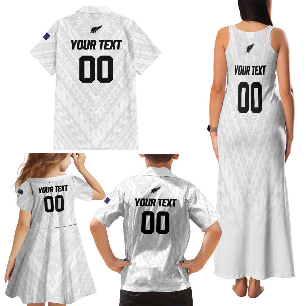 Custom Football New Zealand Family Matching Tank Maxi Dress and Hawaiian Shirt Aotearoa United White Version - Aussie Hoodie