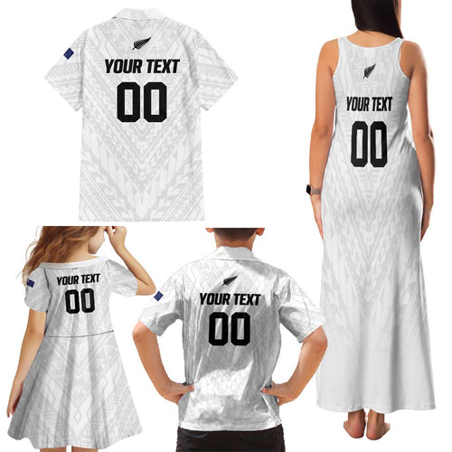 Custom Football New Zealand Family Matching Tank Maxi Dress and Hawaiian Shirt Aotearoa United White Version - Aussie Hoodie