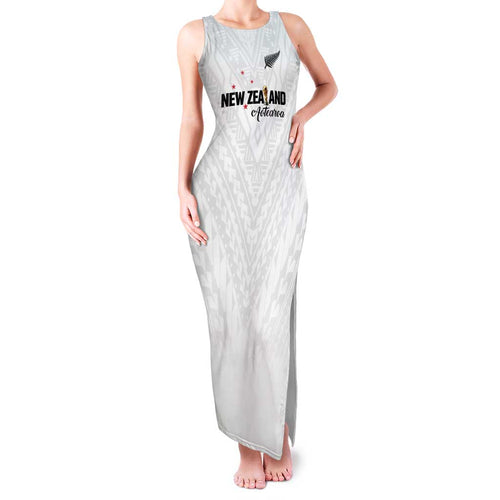 Custom Football New Zealand Family Matching Tank Maxi Dress and Hawaiian Shirt Aotearoa United White Version - Aussie Hoodie