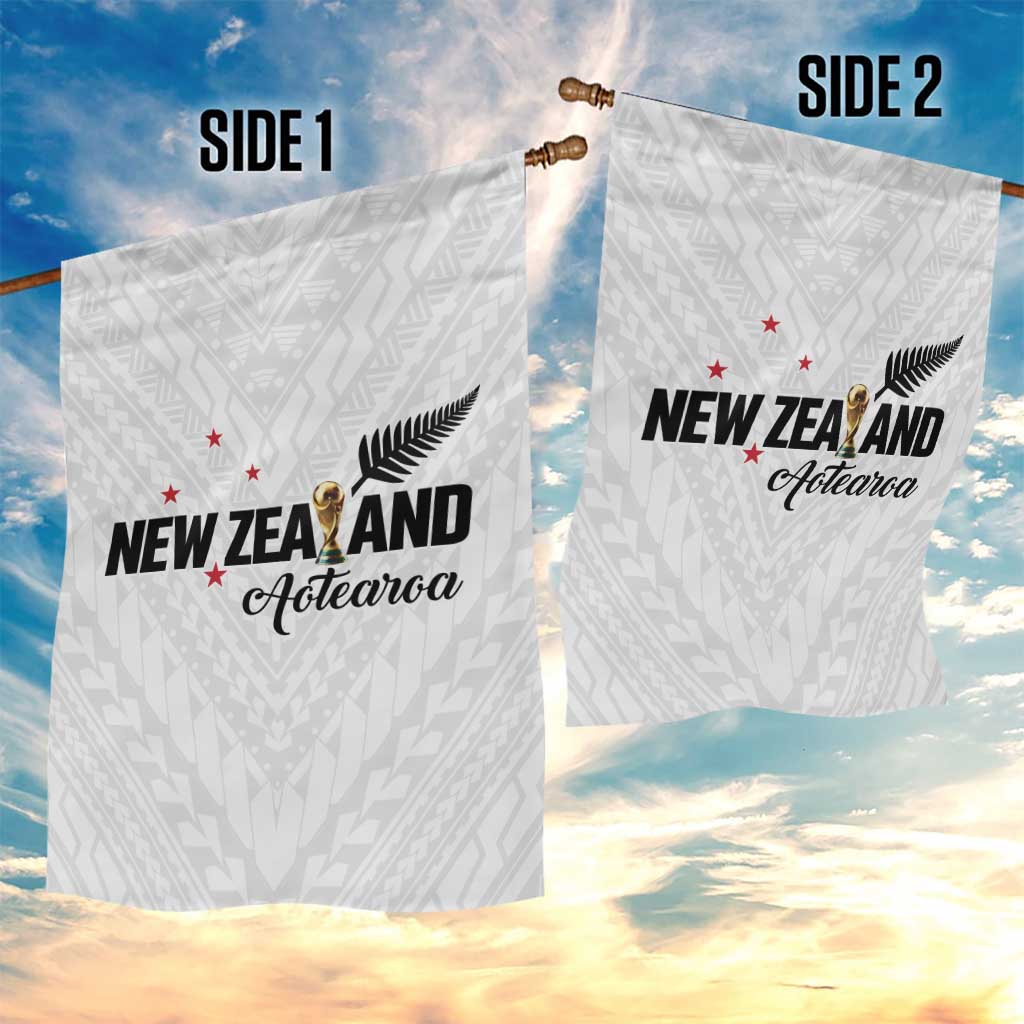 Football New Zealand Garden Flag Aotearoa United White Version - Aussie Hoodie