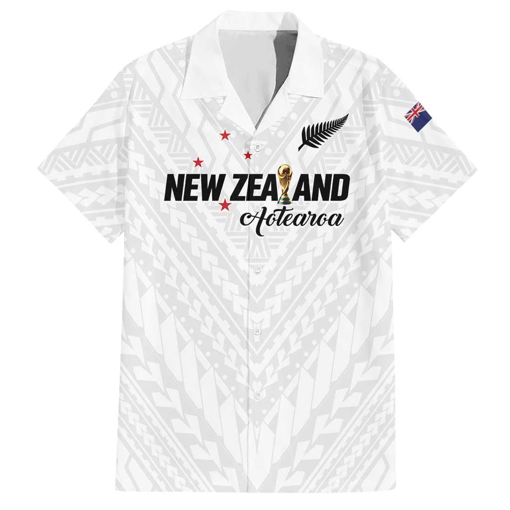 Custom Football New Zealand Hawaiian Shirt Aotearoa United White Version - Aussie Hoodie