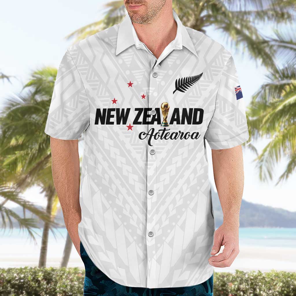 Custom Football New Zealand Hawaiian Shirt Aotearoa United White Version - Aussie Hoodie