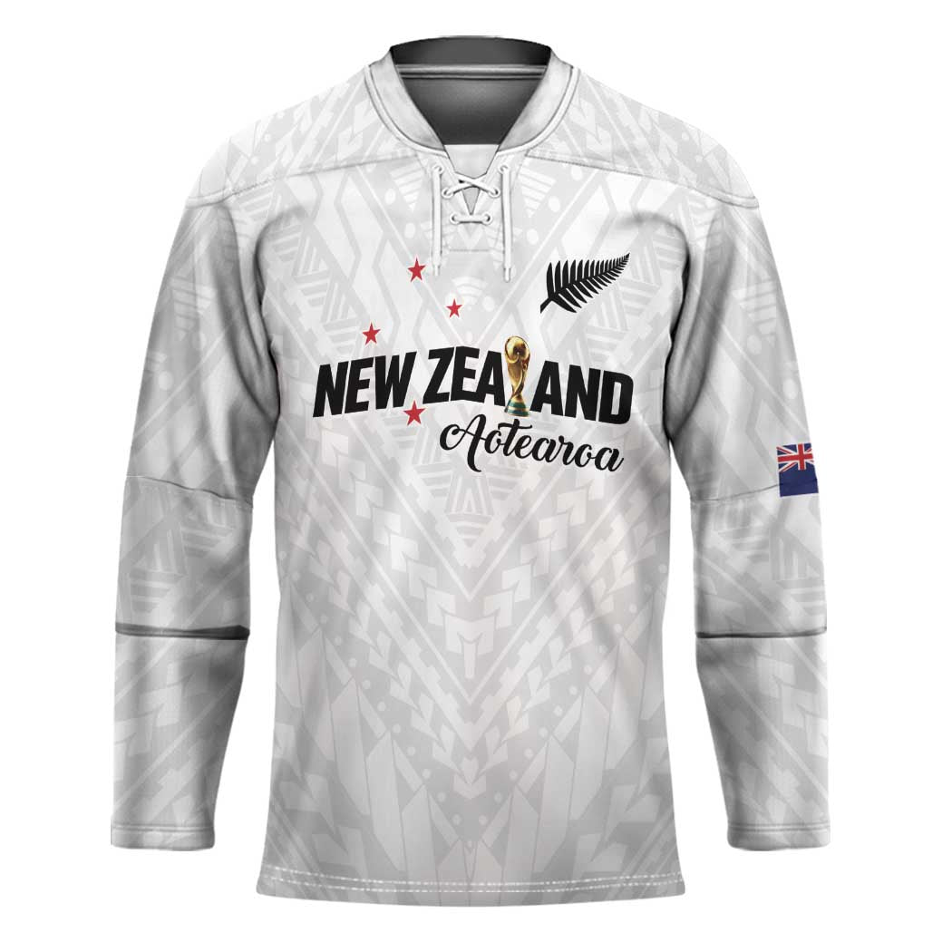 Custom Football New Zealand Hockey Jersey Aotearoa United White Version - Aussie Hoodie