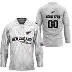Custom Football New Zealand Hockey Jersey Aotearoa United White Version - Aussie Hoodie