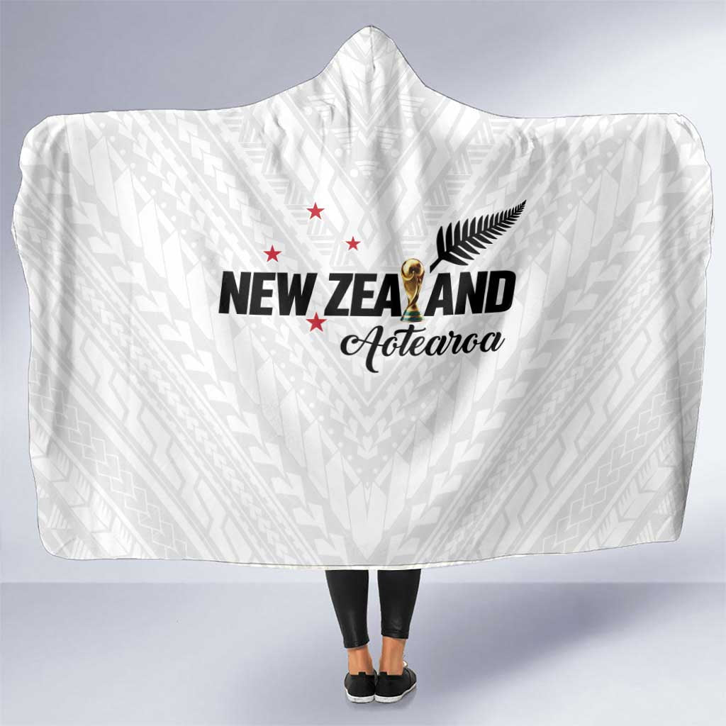 Football New Zealand Hooded Blanket Aotearoa United White Version - Aussie Hoodie