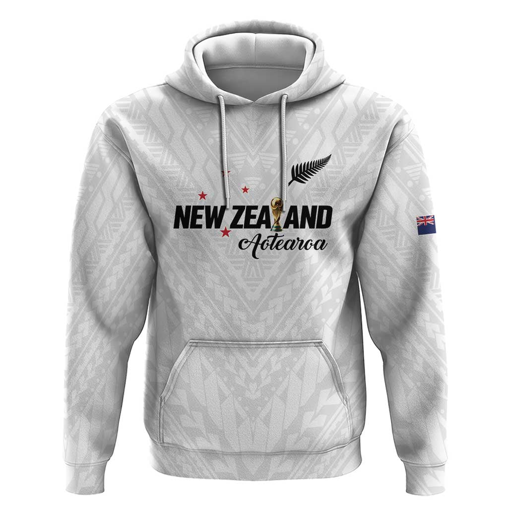 Custom Football New Zealand Hoodie Aotearoa United White Version - Aussie Hoodie