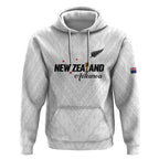 Custom Football New Zealand Hoodie Aotearoa United White Version - Aussie Hoodie