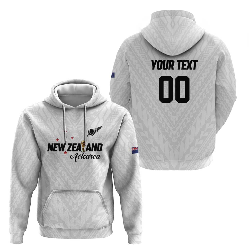 Custom Football New Zealand Hoodie Aotearoa United White Version - Aussie Hoodie