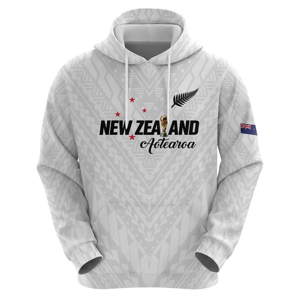 Custom Football New Zealand Hoodie Aotearoa United White Version - Aussie Hoodie