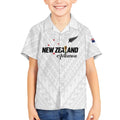 Custom Football New Zealand Kid Hawaiian Shirt Aotearoa United White Version - Aussie Hoodie