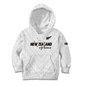 Custom Football New Zealand Kid Hoodie Aotearoa United White Version - Aussie Hoodie