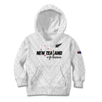 Custom Football New Zealand Kid Hoodie Aotearoa United White Version - Aussie Hoodie