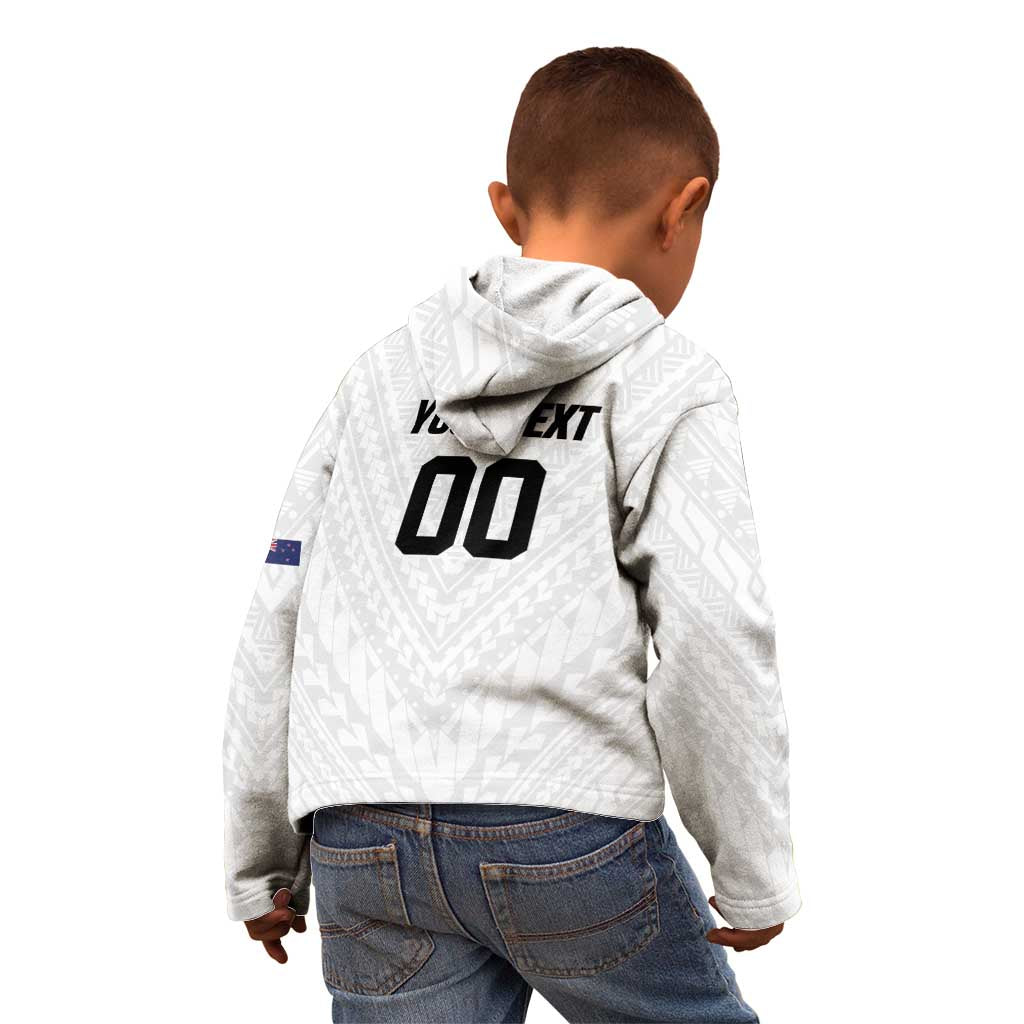 Custom Football New Zealand Kid Hoodie Aotearoa United White Version - Aussie Hoodie