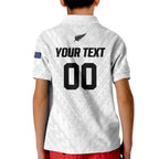 Custom Football New Zealand Kid Polo Shirt Aotearoa United White Version - Aussie Hoodie