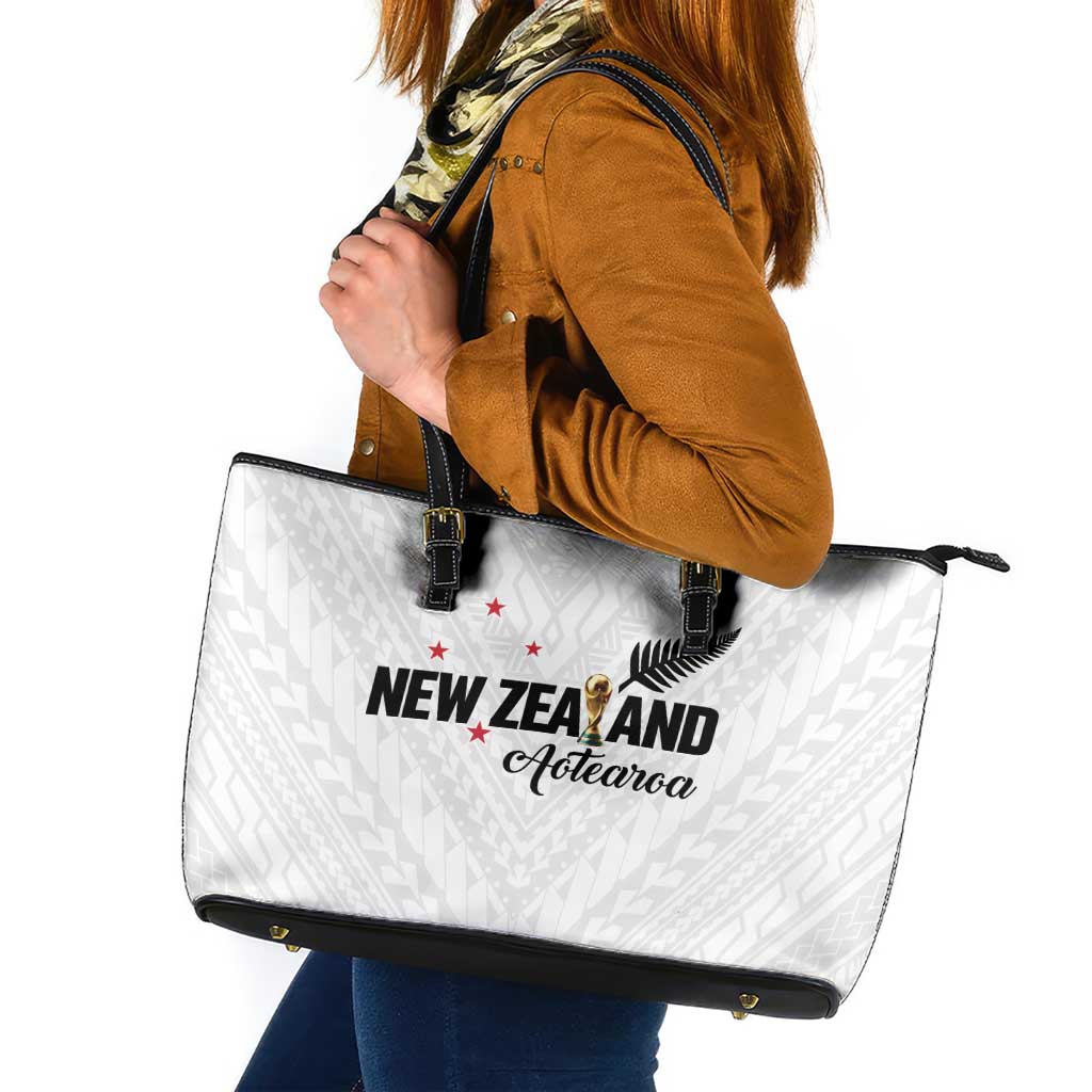 Football New Zealand Leather Tote Bag Aotearoa United White Version - Aussie Hoodie