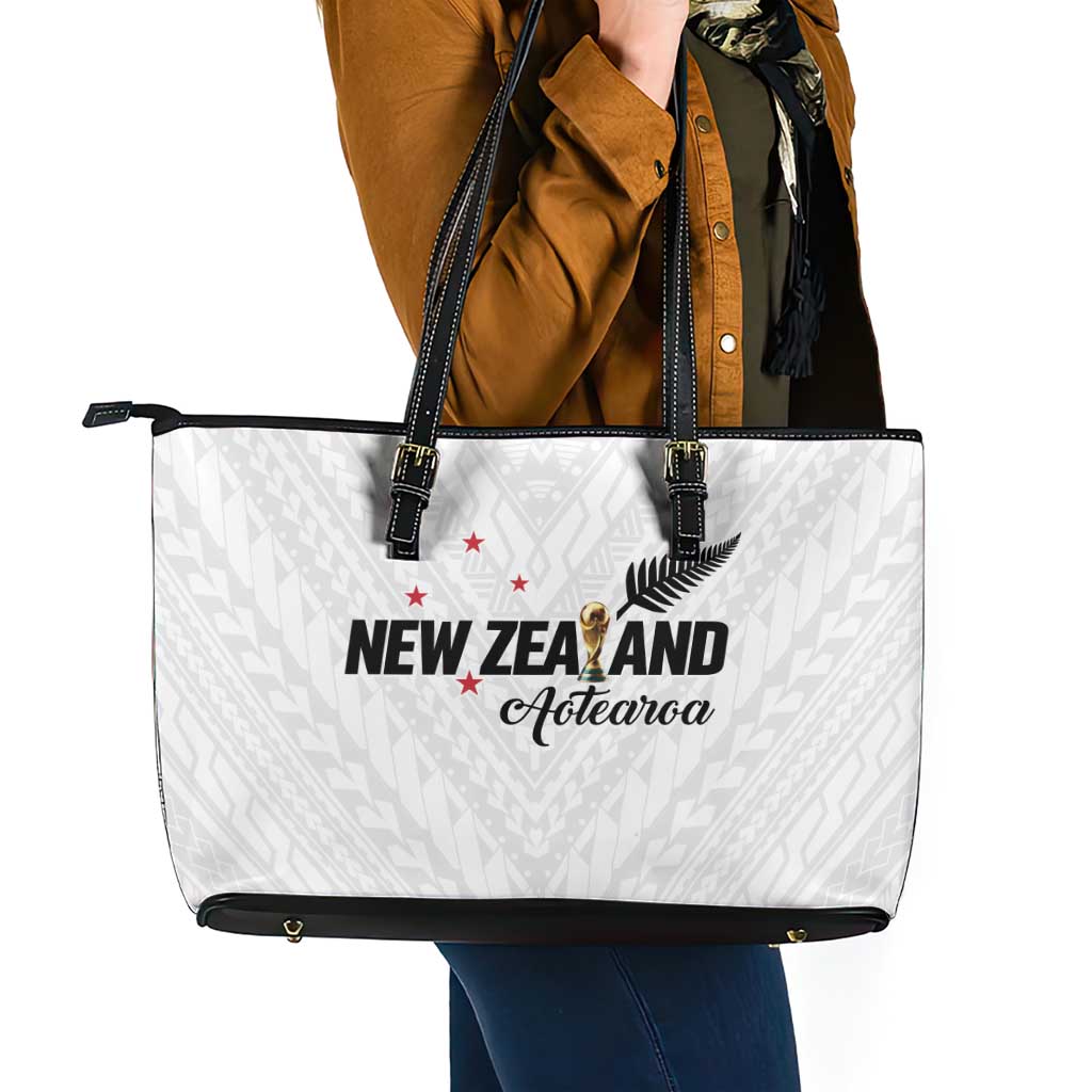 Football New Zealand Leather Tote Bag Aotearoa United White Version - Aussie Hoodie