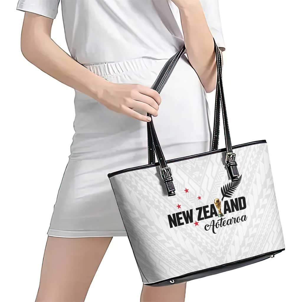 Football New Zealand Leather Tote Bag Aotearoa United White Version - Aussie Hoodie