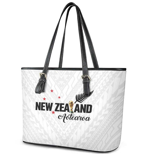Football New Zealand Leather Tote Bag Aotearoa United White Version - Aussie Hoodie