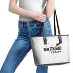 Football New Zealand Leather Tote Bag Aotearoa United White Version - Aussie Hoodie