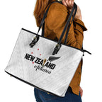 Football New Zealand Leather Tote Bag Aotearoa United White Version - Aussie Hoodie