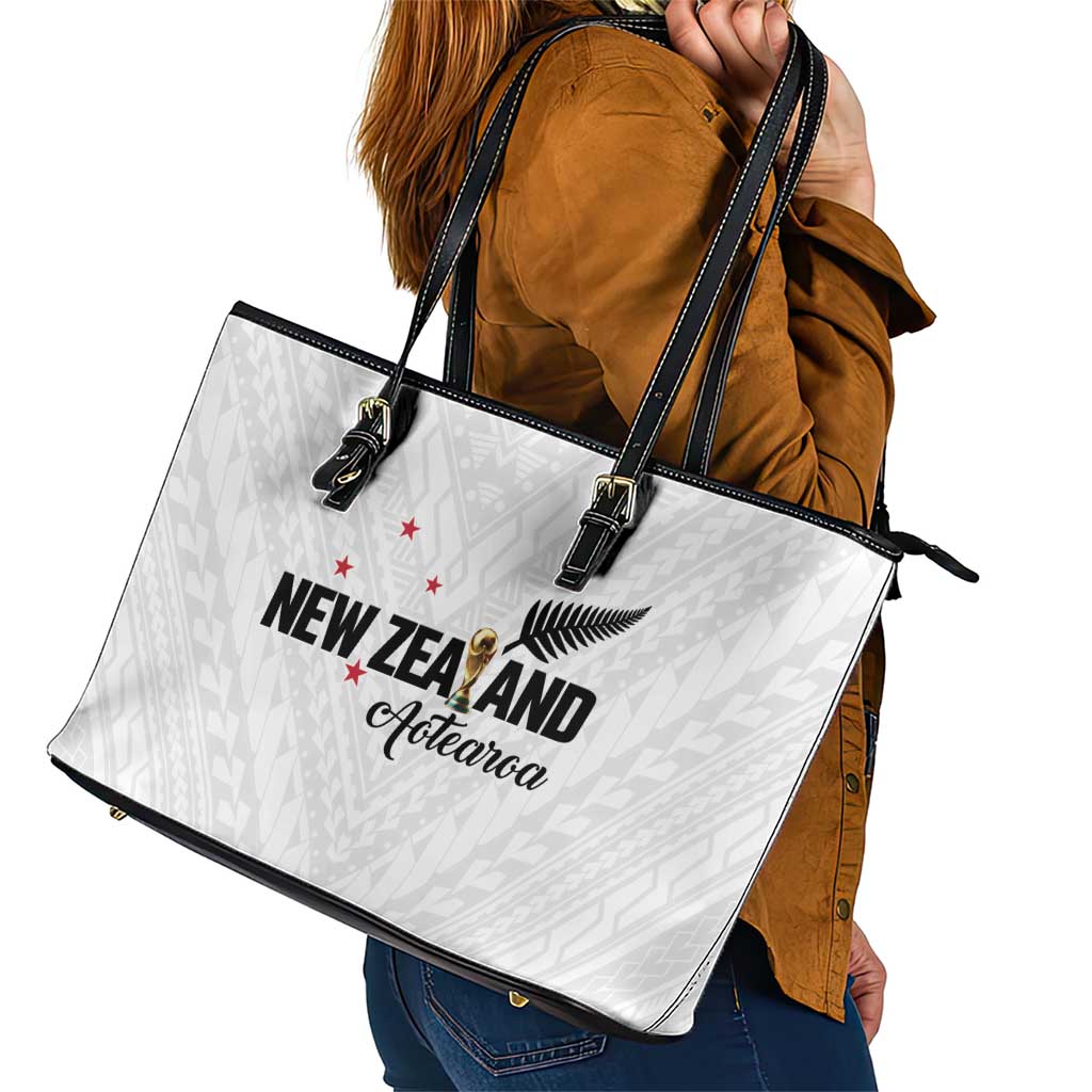 Football New Zealand Leather Tote Bag Aotearoa United White Version - Aussie Hoodie