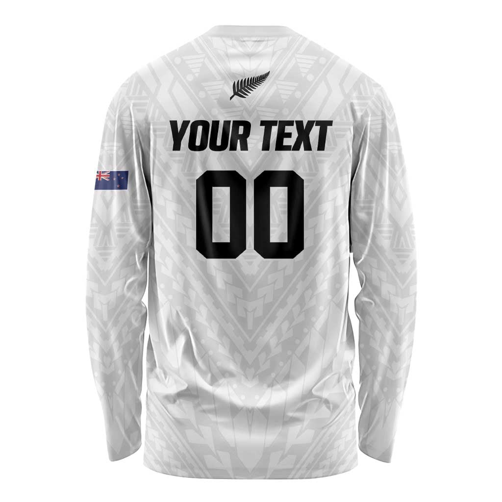 Custom Football New Zealand Long Sleeve Shirt Aotearoa United White Version - Aussie Hoodie