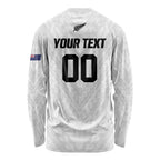 Custom Football New Zealand Long Sleeve Shirt Aotearoa United White Version - Aussie Hoodie