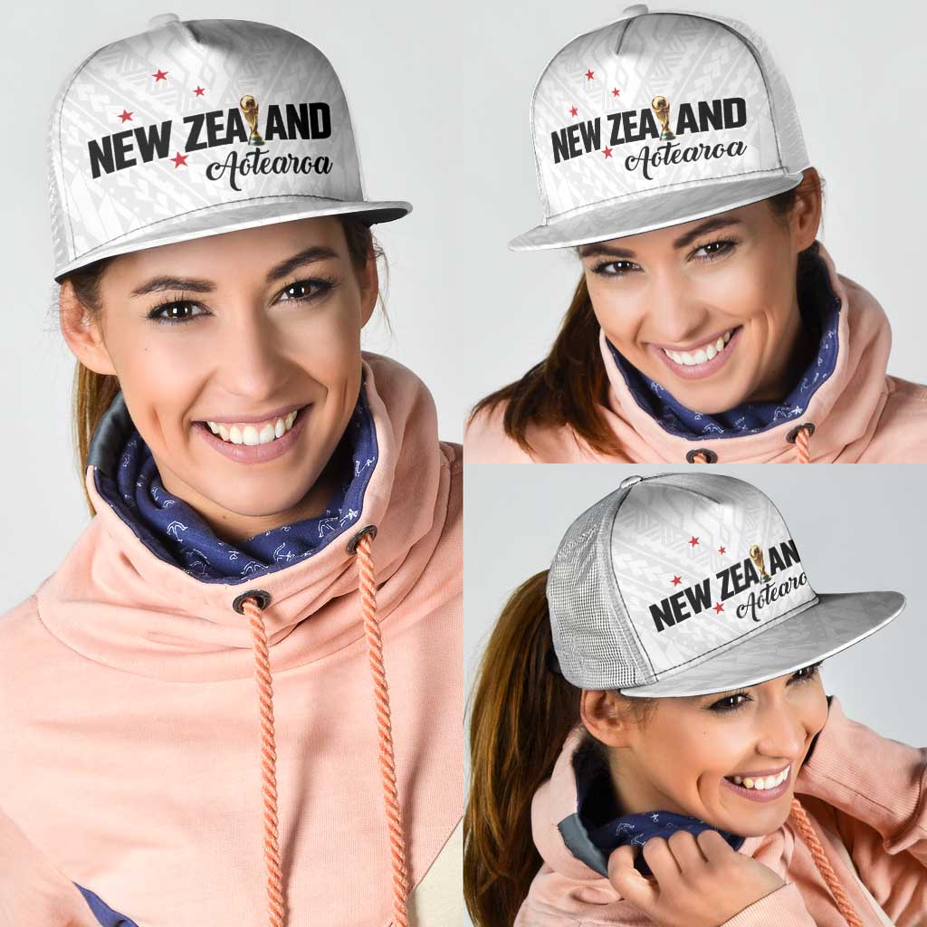 Football New Zealand Mesh Trucker Cap Aotearoa United White Version - Aussie Hoodie