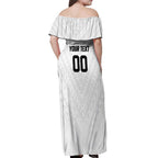 Custom Football New Zealand Off Shoulder Maxi Dress Aotearoa United White Version - Aussie Hoodie