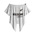 Custom Football New Zealand Off Shoulder Wrap Waist Top Aotearoa United White Version