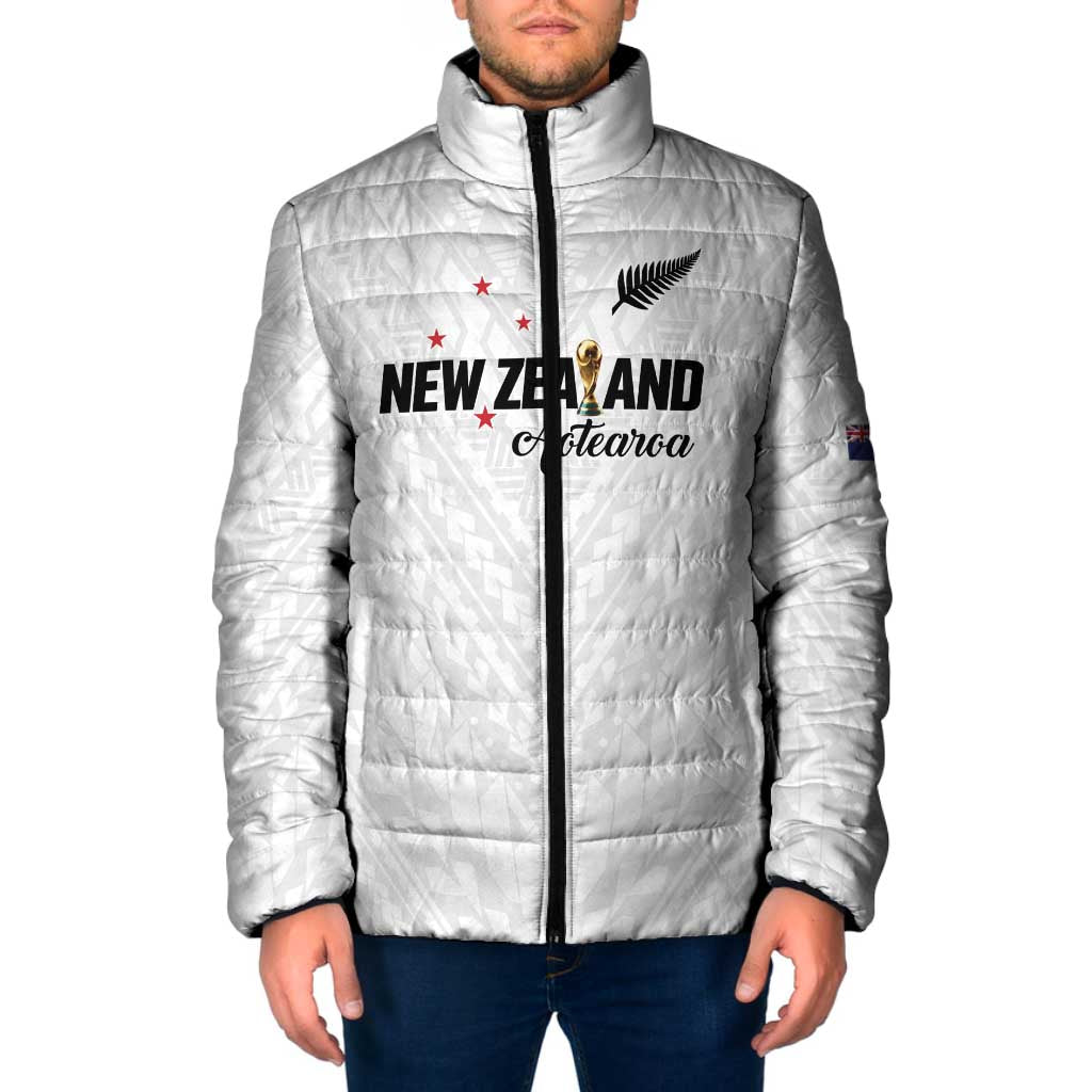 Custom Football New Zealand Padded Jacket Aotearoa United White Version - Aussie Hoodie