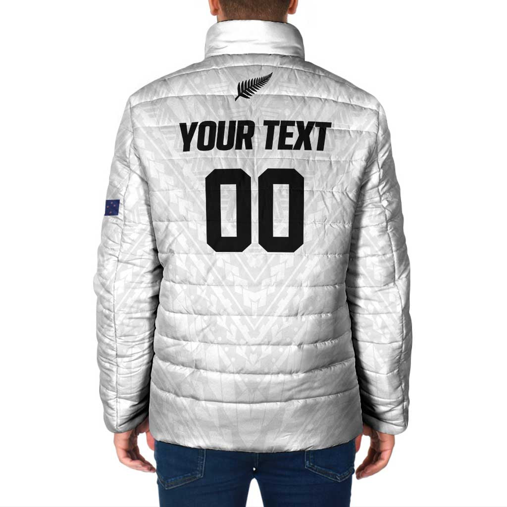 Custom Football New Zealand Padded Jacket Aotearoa United White Version - Aussie Hoodie
