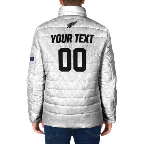 Custom Football New Zealand Padded Jacket Aotearoa United White Version - Aussie Hoodie
