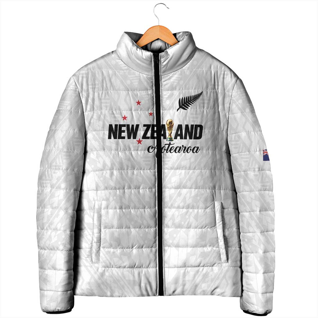 Custom Football New Zealand Padded Jacket Aotearoa United White Version - Aussie Hoodie