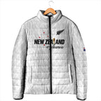 Custom Football New Zealand Padded Jacket Aotearoa United White Version - Aussie Hoodie
