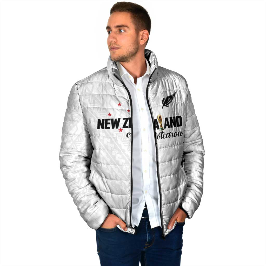 Custom Football New Zealand Padded Jacket Aotearoa United White Version - Aussie Hoodie