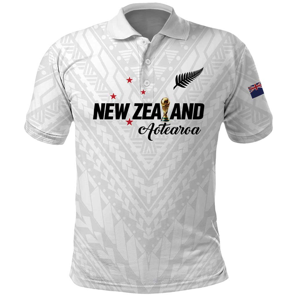 Custom Football New Zealand Polo Shirt Aotearoa United White Version - Aussie Hoodie